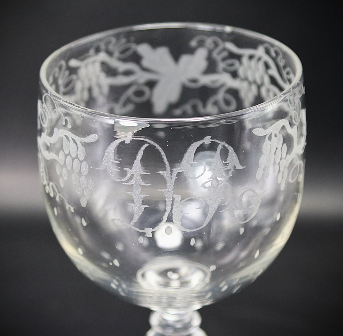 Service de verre en cristal, 22 pièces,  monogrammé DR, XXe-photo-3