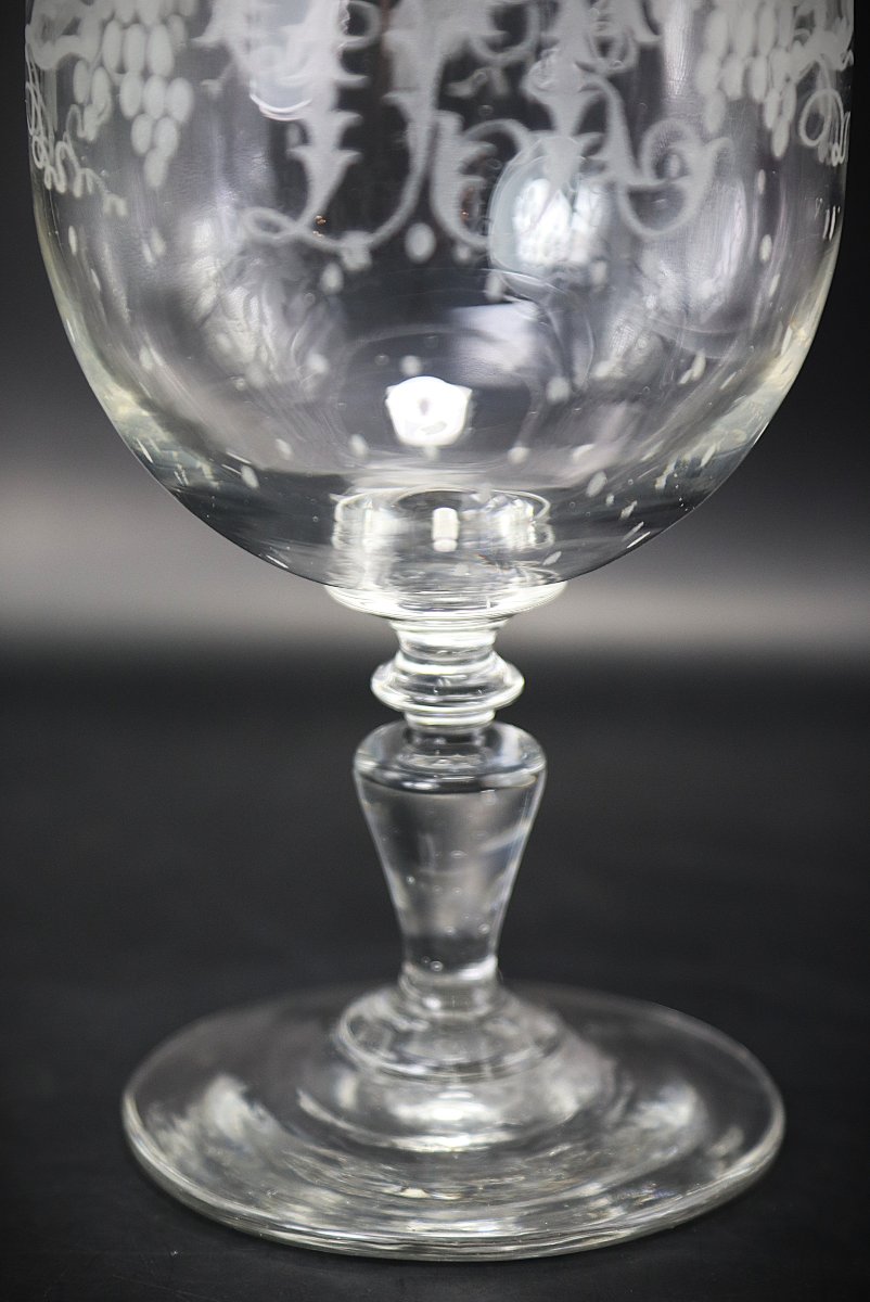 Service de verre en cristal, 22 pièces,  monogrammé DR, XXe-photo-4