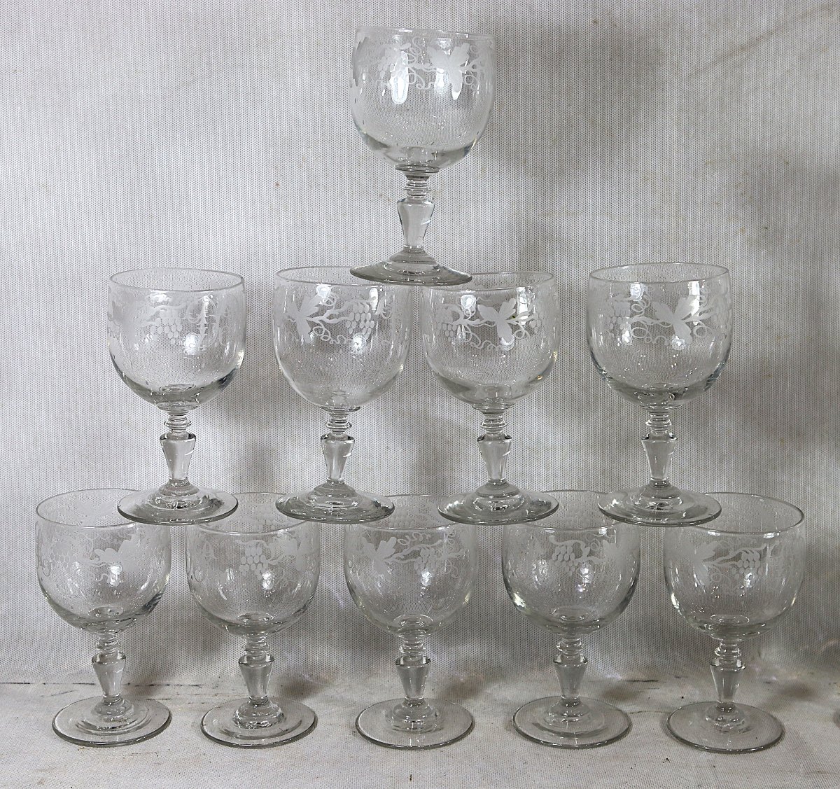 Service de verre en cristal, 22 pièces,  monogrammé DR, XXe-photo-1