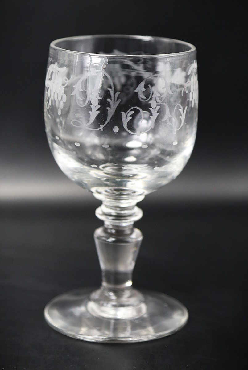 Service de verre en cristal, 22 pièces,  monogrammé DR, XXe-photo-3