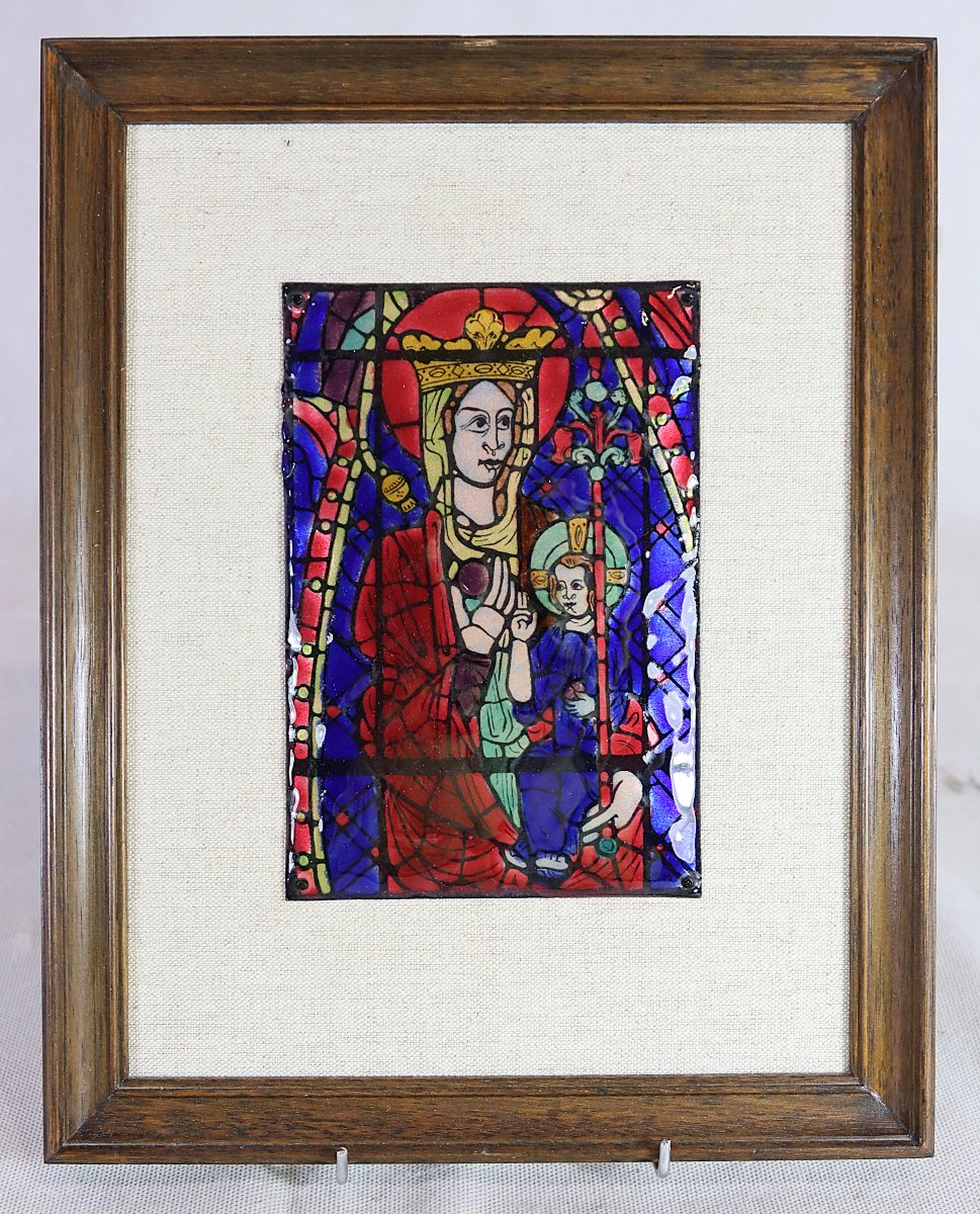 Marguerite SORNIN (1883-1974), Ensemble de 4 plaques émaux sur cuivre "religieux", XXe-photo-1