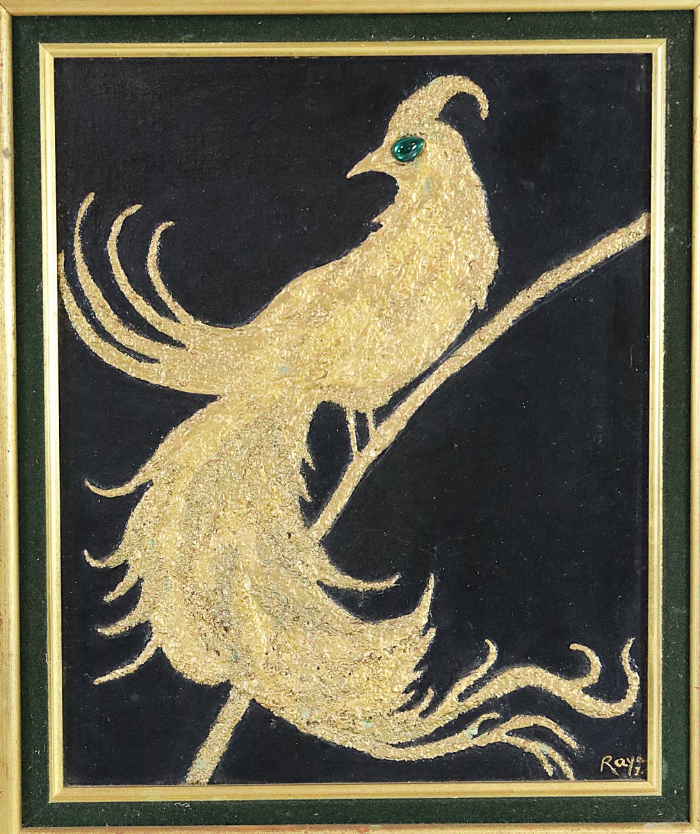 Raya Sorkine (1936-2022), Painting Hsc "firebird", Signed, XX-photo-2