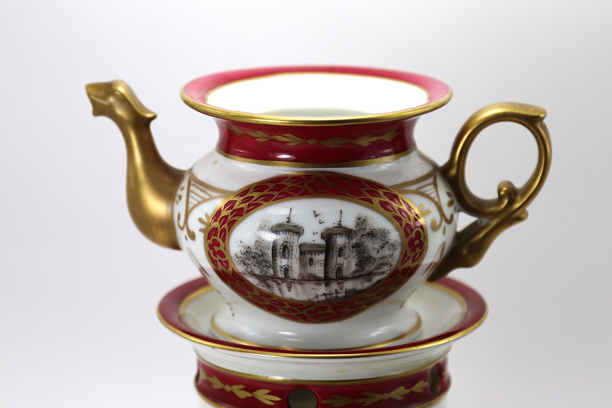 Paris Porcelain Teapot, Empire Style, Late 19th Century-photo-2