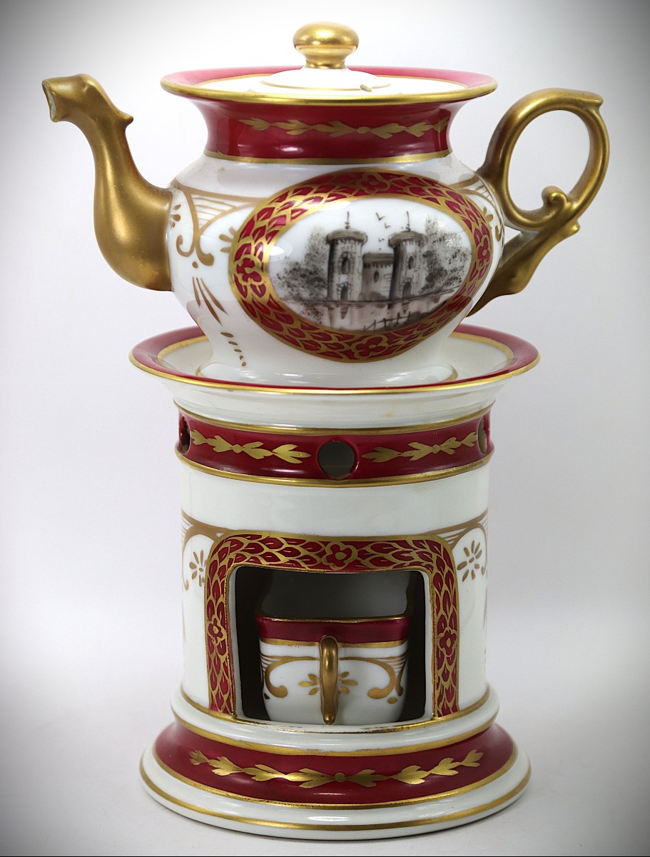 Paris Porcelain Teapot, Empire Style, Late 19th Century