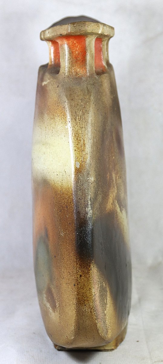 La Borne, Important Lentil-shaped Vase, Circa 1950-photo-4