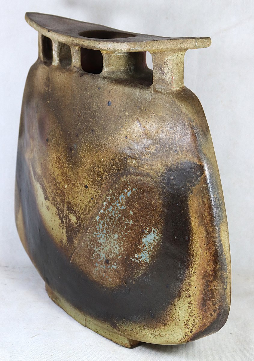 La Borne, Important Lentil-shaped Vase, Circa 1950-photo-7