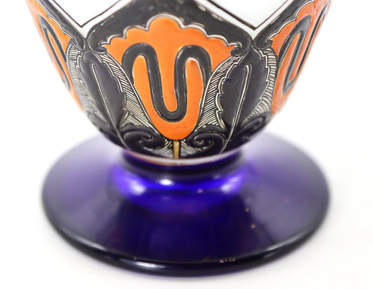 André Delatte Attrib (1887-1953), Art Deco Conical Bowl, Circa 1930-photo-4