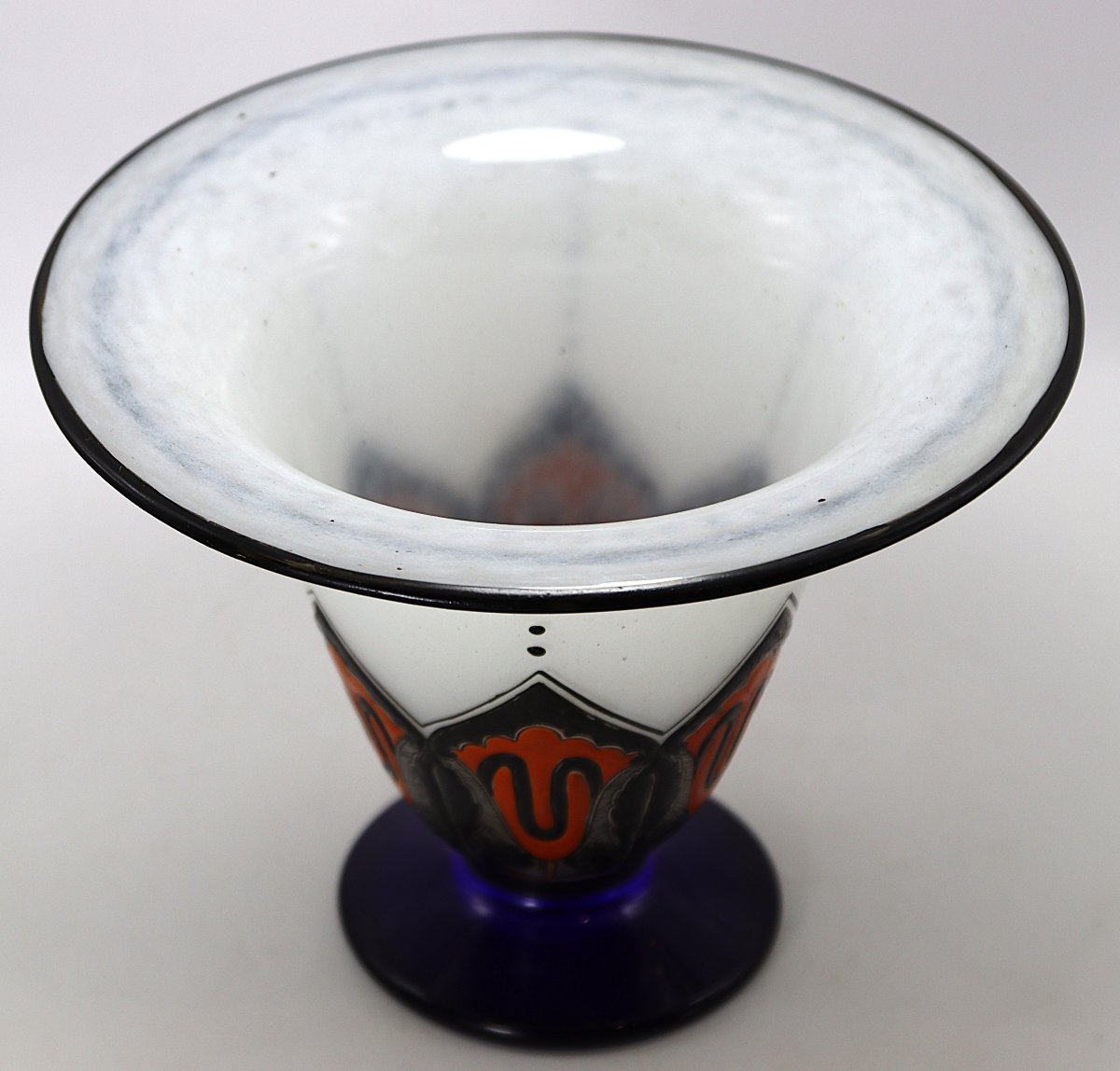 André Delatte Attrib (1887-1953), Art Deco Conical Bowl, Circa 1930-photo-2