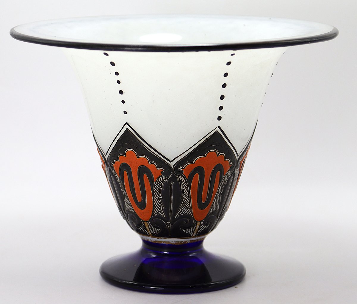 André Delatte Attrib (1887-1953), Art Deco Conical Bowl, Circa 1930-photo-4