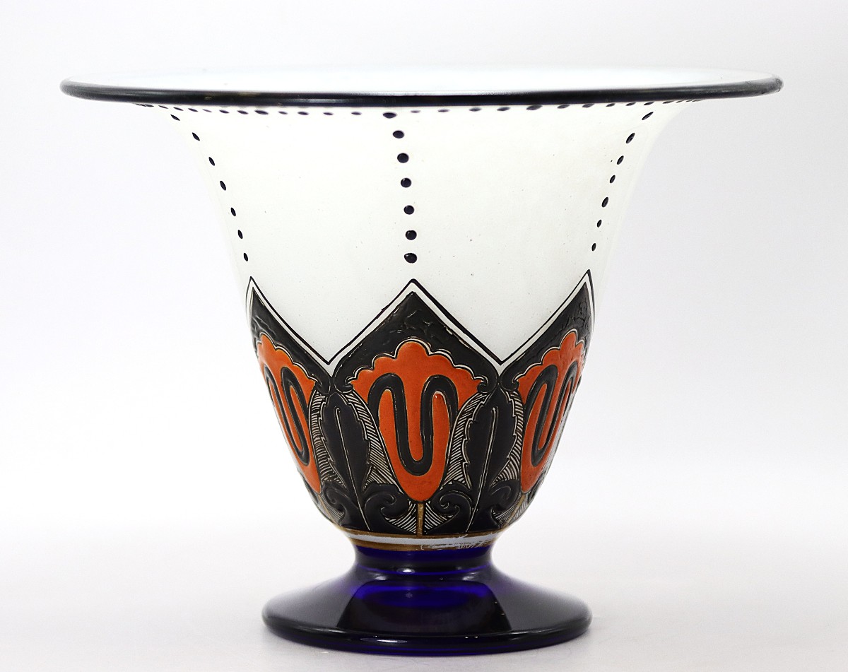 André Delatte Attrib (1887-1953), Art Deco Conical Bowl, Circa 1930