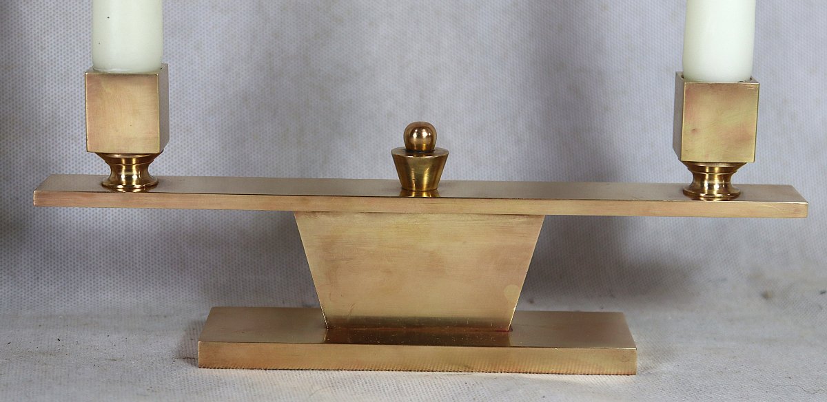 Paire de candélabre en bronze, d'époque Art déco, vers 1930-photo-4