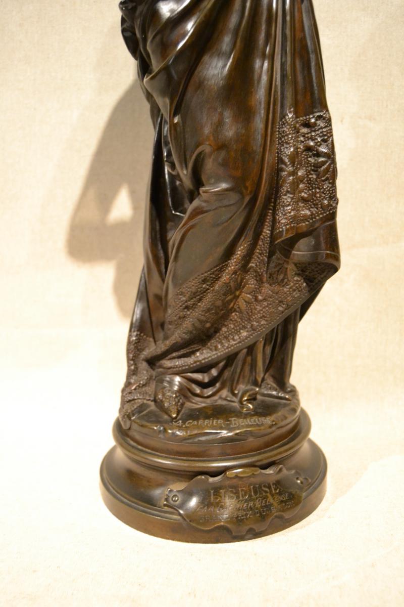Bronze "woman Reading The" From Carrier Belleuse, Nineteenth-photo-3