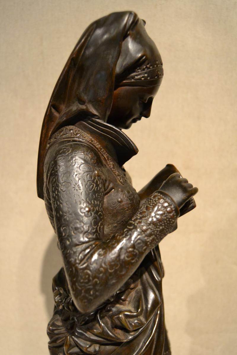 Bronze "woman Reading The" From Carrier Belleuse, Nineteenth-photo-4