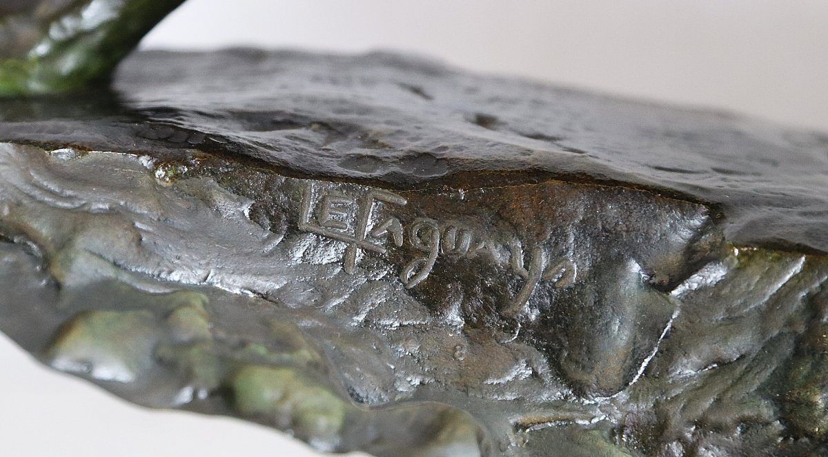 Pierre Le Faguays (1892-1962), Grande Sculpture en bronze " Le penseur ", vers 1930-photo-6