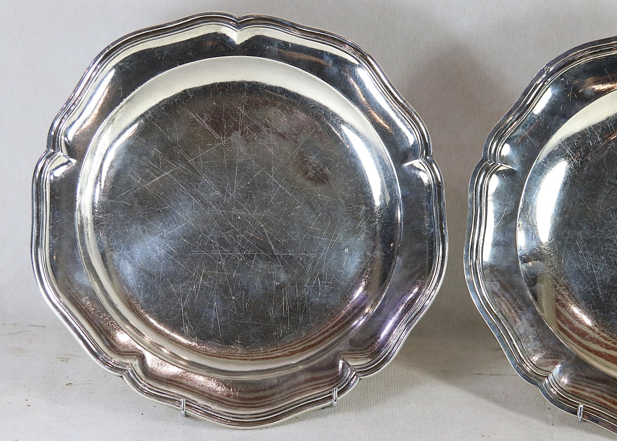 Pair Of 18th-century Silver Platters, 1.5 Kg, 18th Century-photo-3