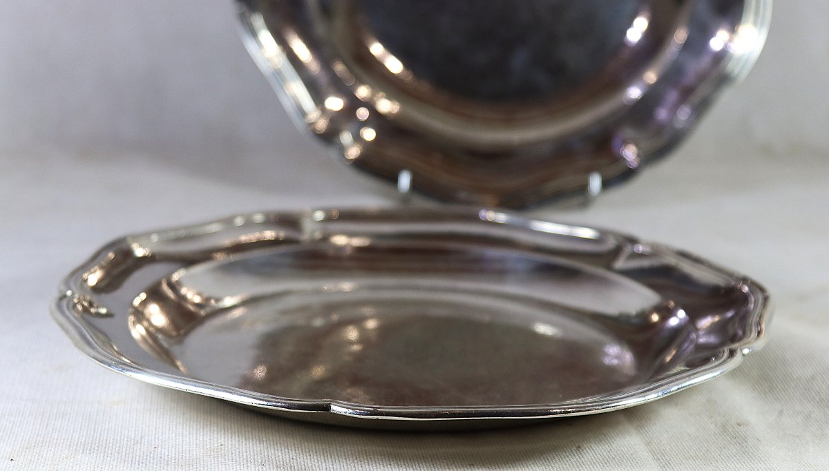 Pair Of 18th-century Silver Platters, 1.5 Kg, 18th Century-photo-4