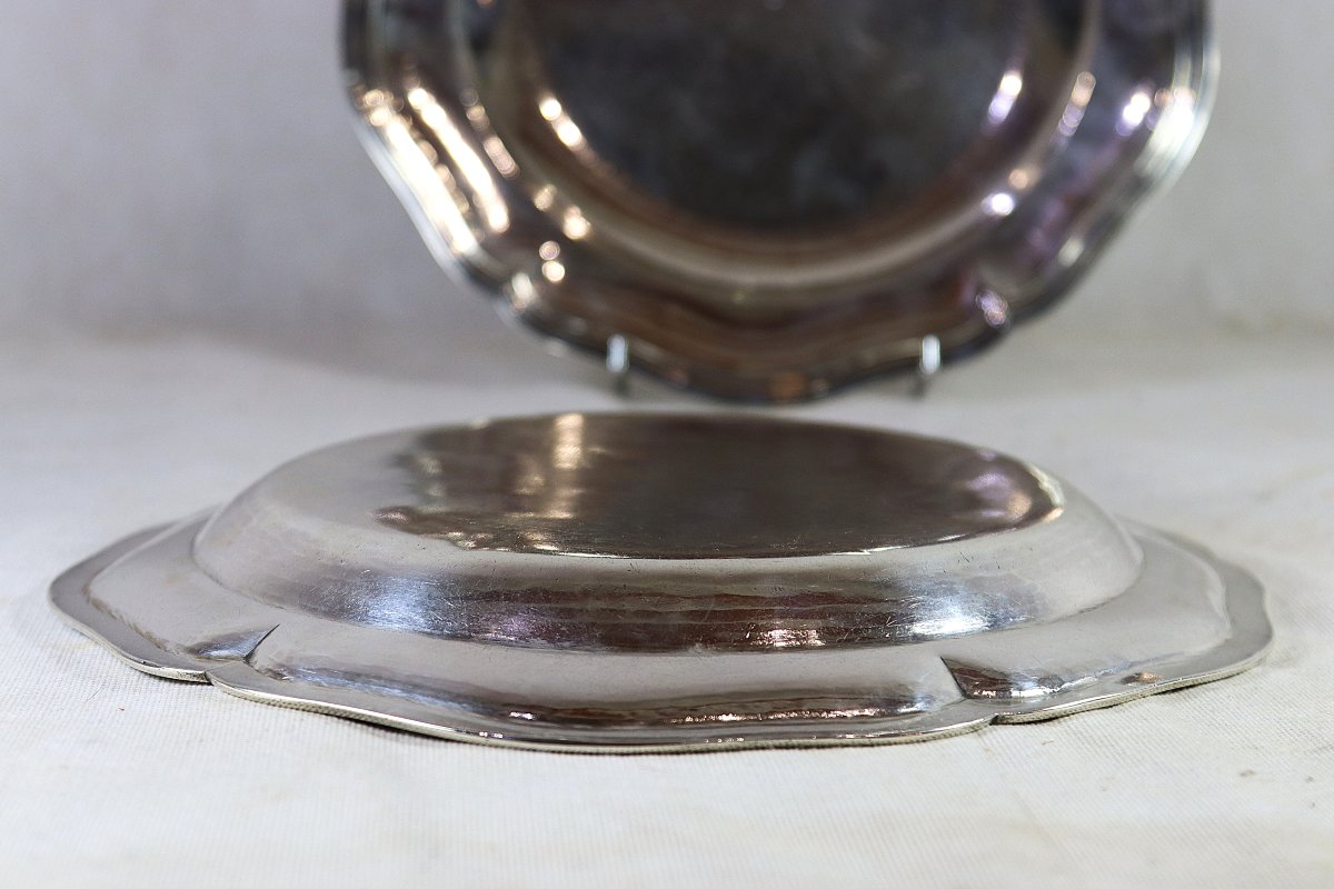 Pair Of 18th-century Silver Platters, 1.5 Kg, 18th Century-photo-5