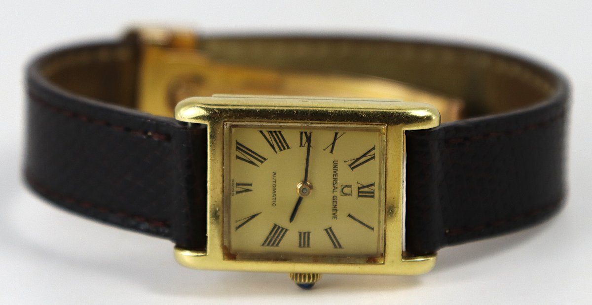 Ladies' Automatic Watch In 18k Gold "universal Genève", 20th Century-photo-3