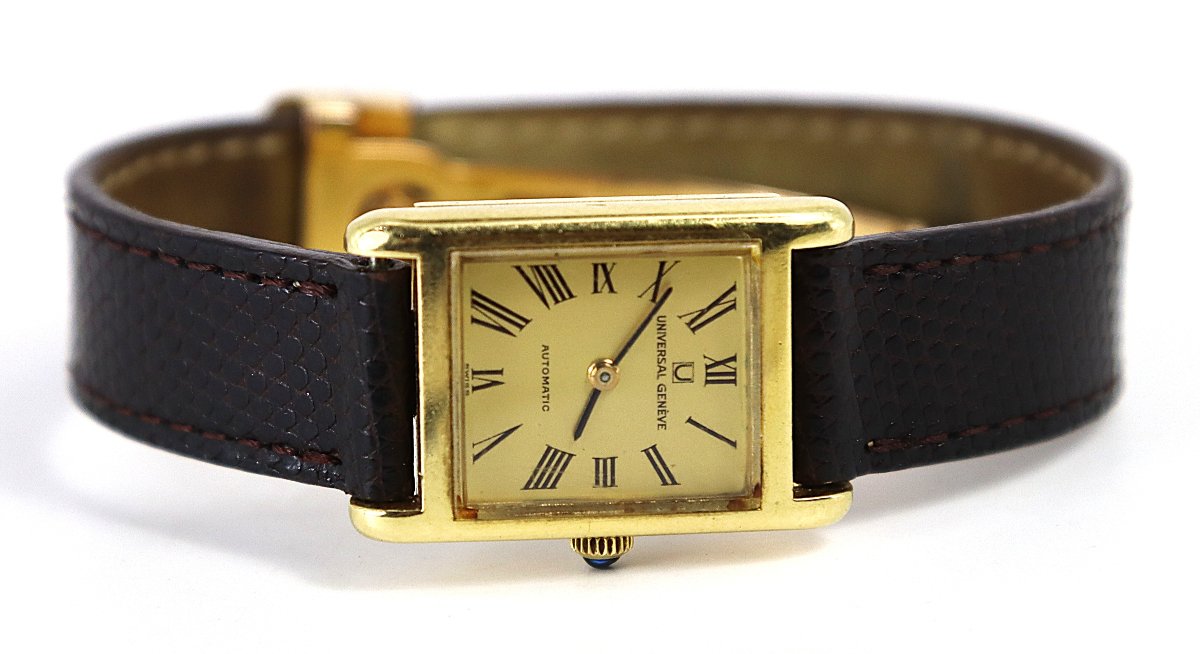 Ladies' Automatic Watch In 18k Gold "universal Genève", 20th Century-photo-4