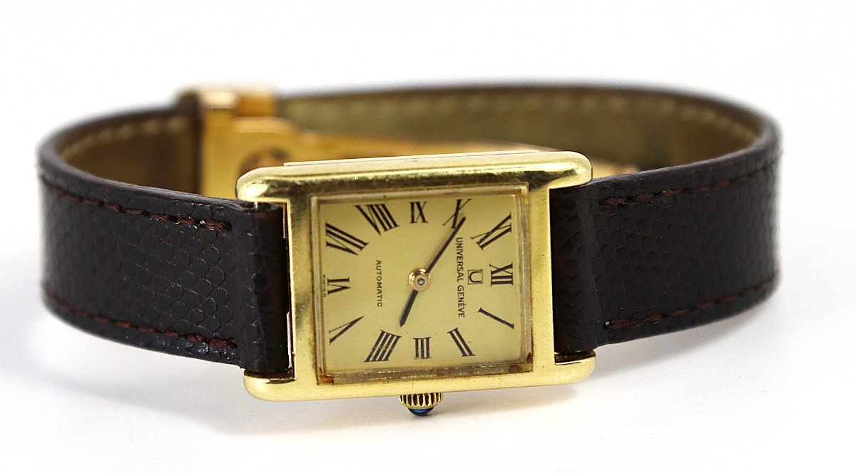 Ladies' Automatic Watch In 18k Gold "universal Genève", 20th Century-photo-5