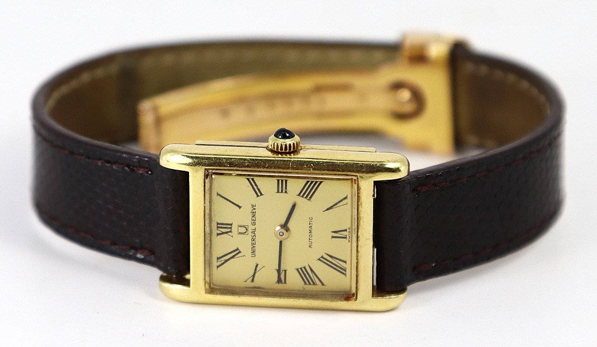 Ladies' Automatic Watch In 18k Gold "universal Genève", 20th Century