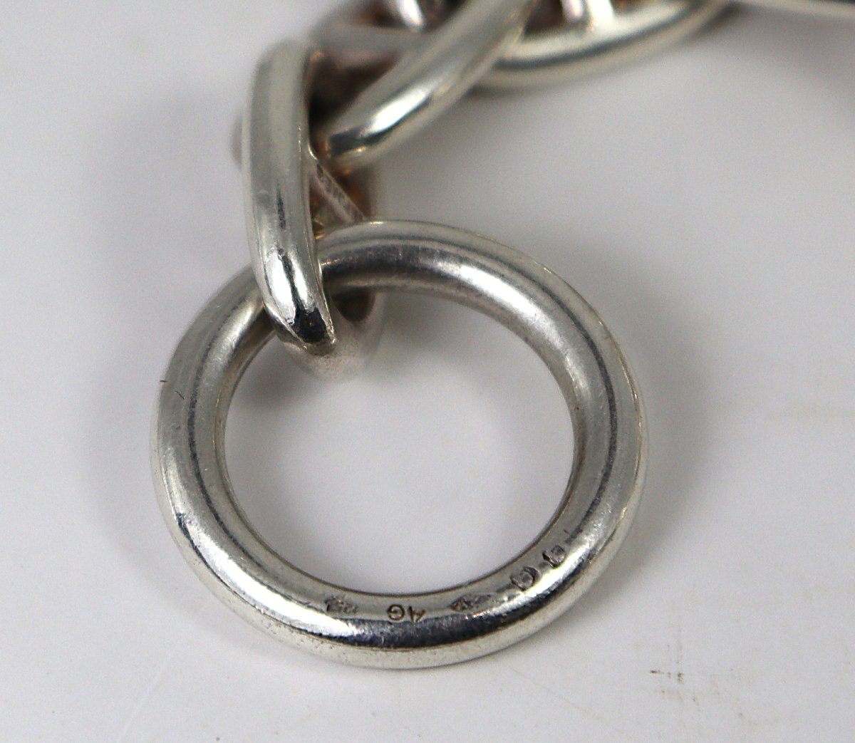 HERMES paris, Collier en argent chaines d'ancre, signé, XXe-photo-5
