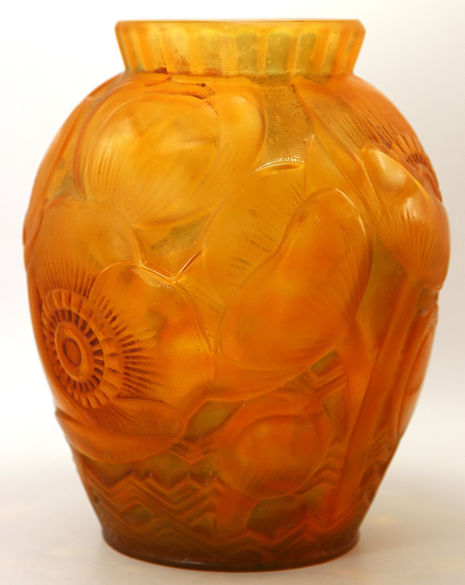 Pierre D'AVESN (1901-1990/91), Vase à décor de fleurs stylisé, 1930-photo-2