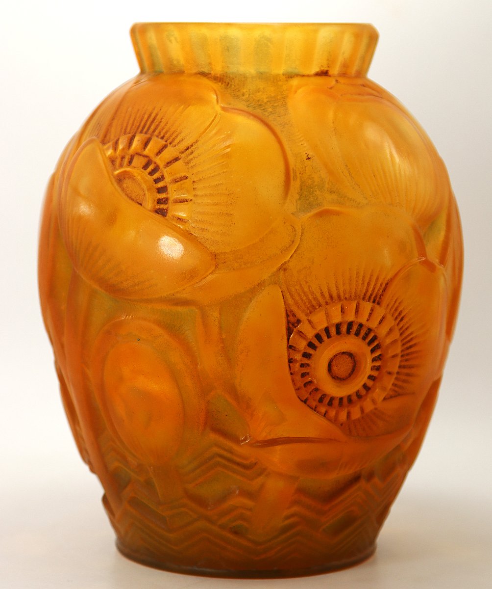 Pierre D'AVESN (1901-1990/91), Vase à décor de fleurs stylisé, 1930-photo-3