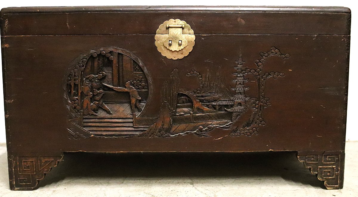 Camphor Wood Chest, Asia, 20th Century-photo-2