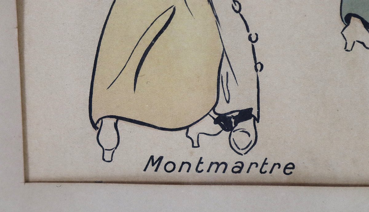 Fernand Fernel (1865-1933), Lithograph "montmartre", Circa 1900-photo-4