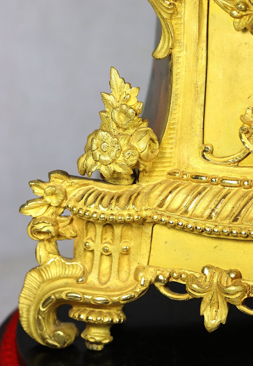 Pendule en bronze doré " d'Artagnan et Madame d'Artagnan ", XIXe-photo-7