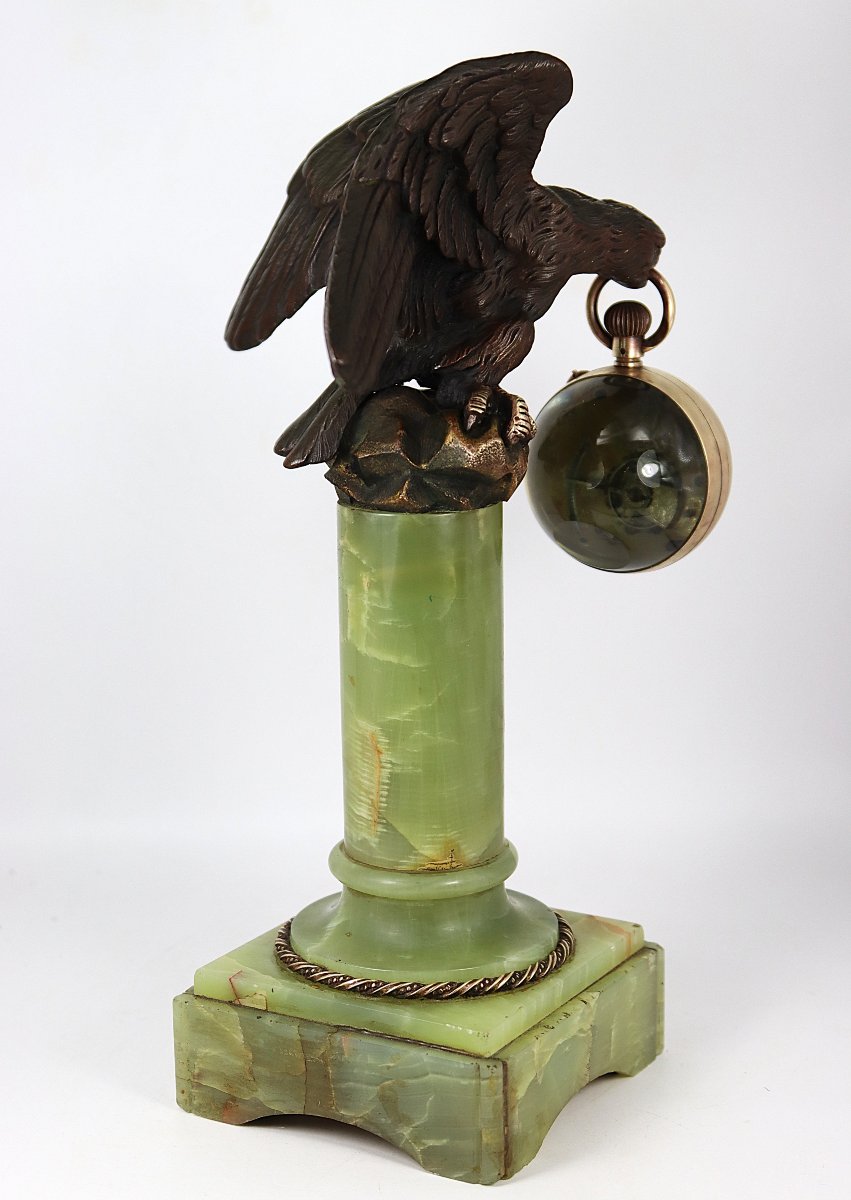 Bronze Sculpture "watch-bearing Eagle", 19th Century-photo-4