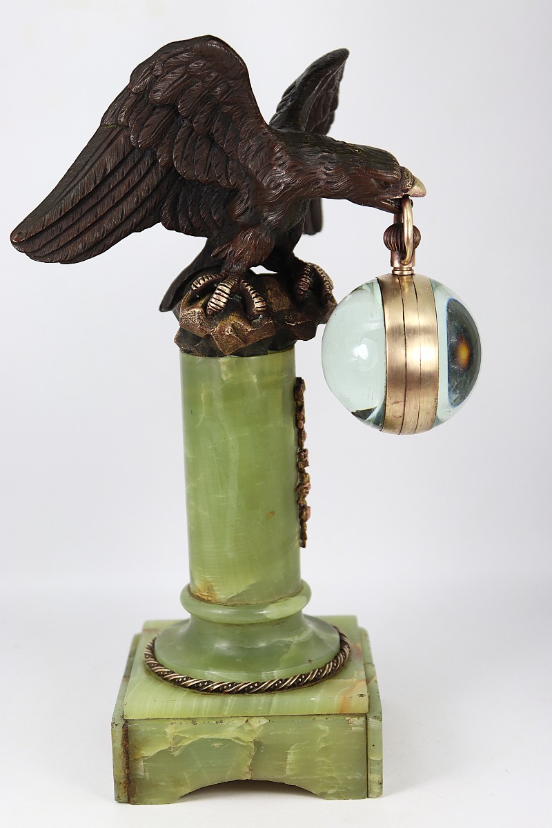 Bronze Sculpture "watch-bearing Eagle", 19th Century