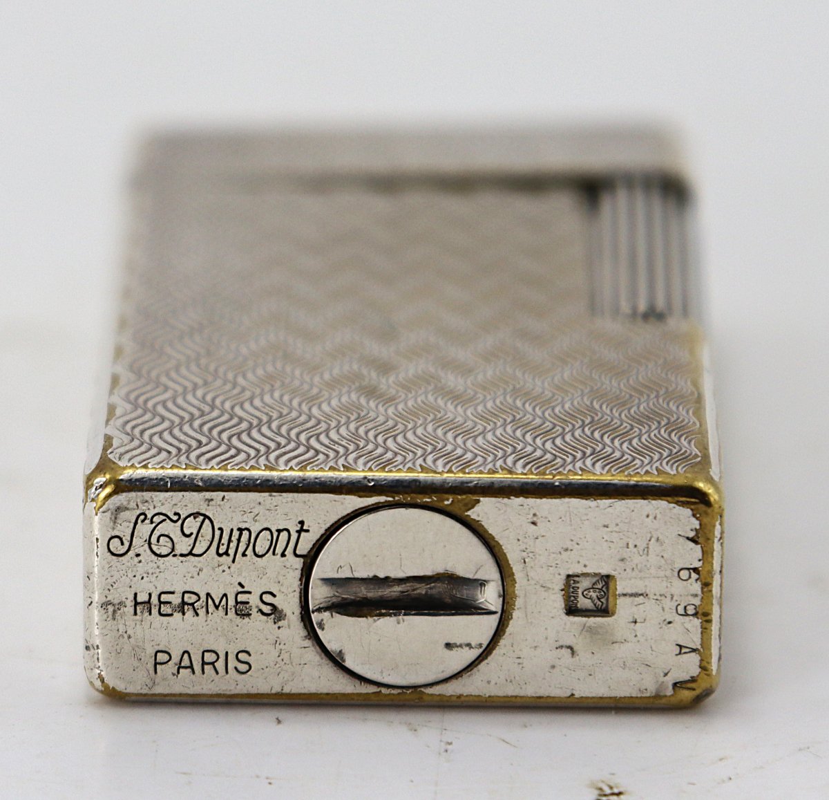 Dupont - Hermes, Silver-plated Metal Lighter, Signed, 1970-photo-1