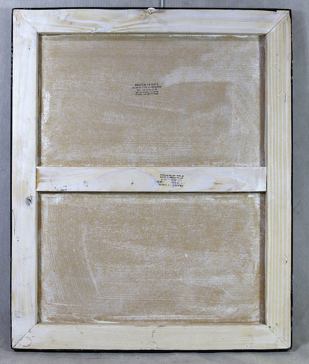 Franck Le Gall (1959), Oil Painting On Panel "labrador As A Hunter", 20th Century-photo-5