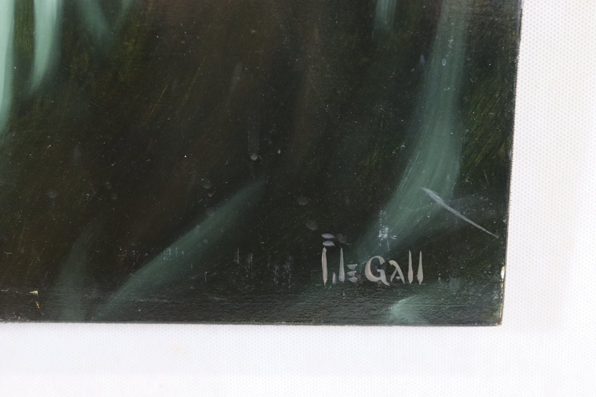 Franck Le Gall (1959), Oil Painting On Panel "labrador As A Hunter", 20th Century-photo-6