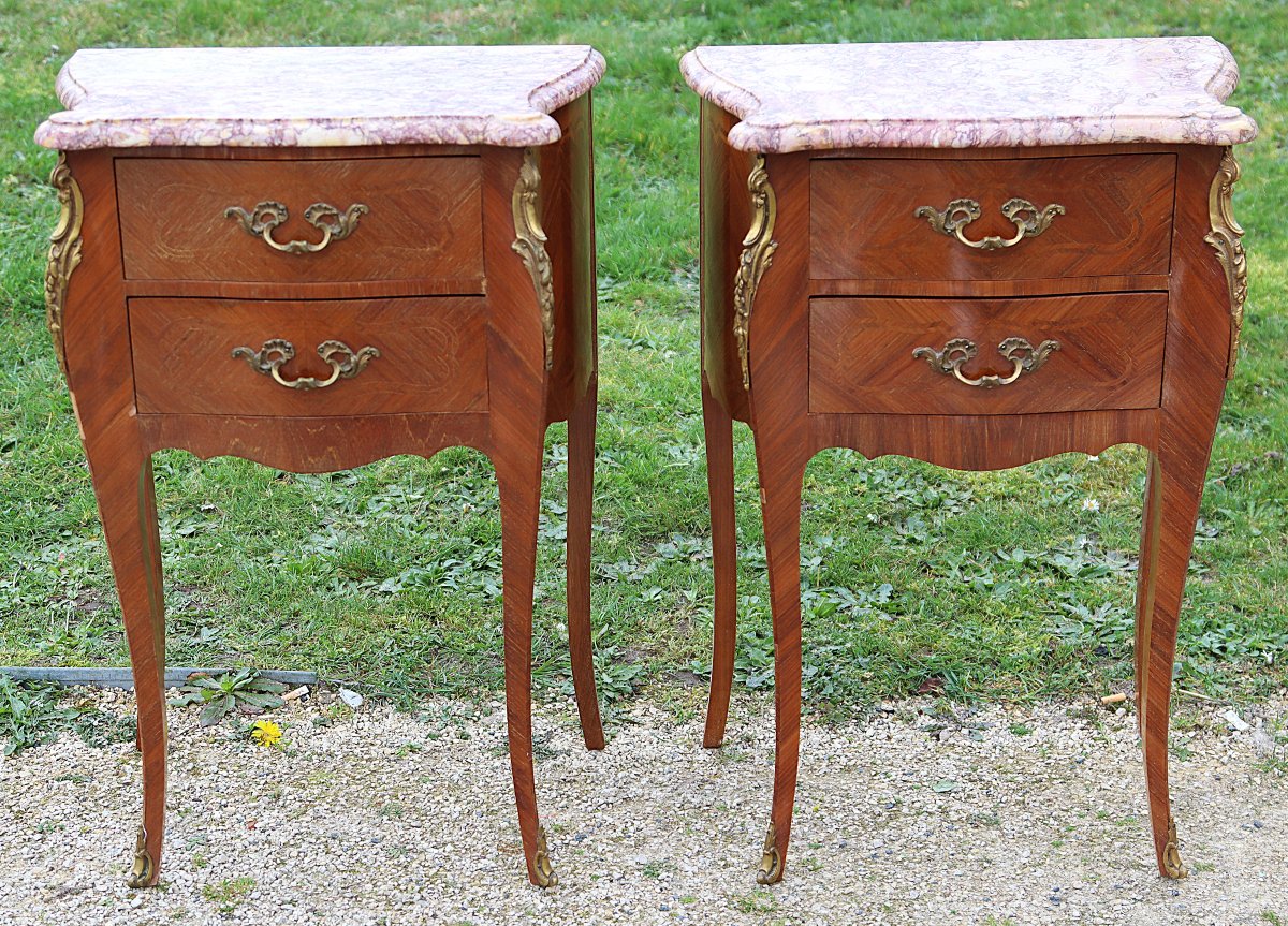 Paire de chevets de style Louis XV, XXe-photo-2