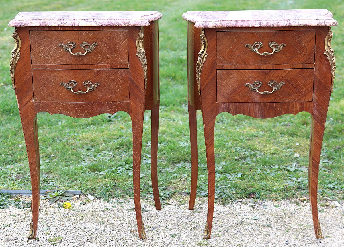 Paire de chevets de style Louis XV, XXe-photo-3