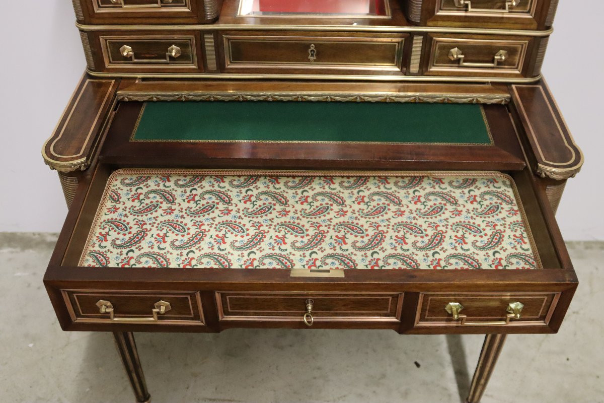 Lady's Writing Desk "bonheur Du Jour", Louis XVI Style, 19th Century-photo-3