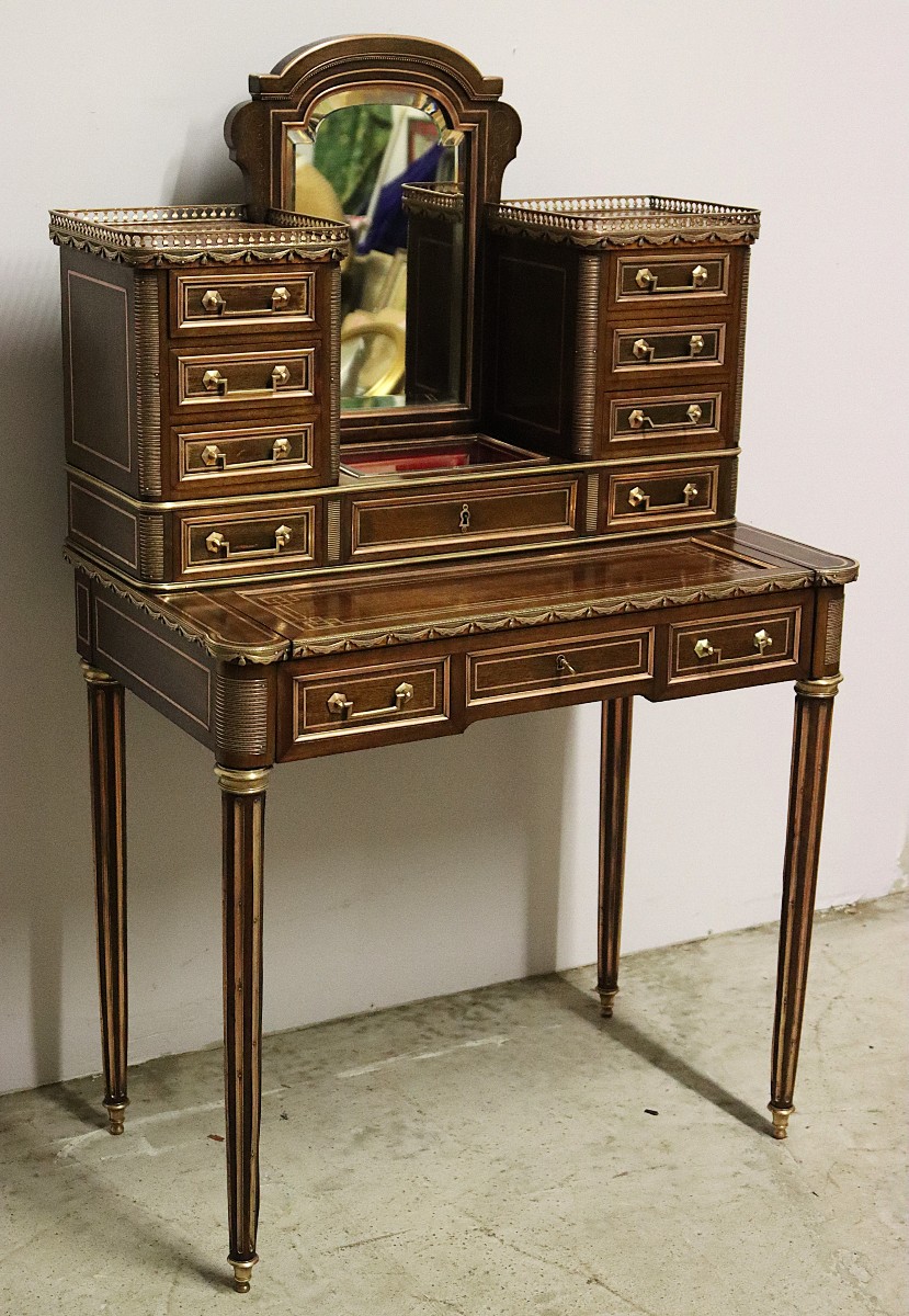 Lady's Writing Desk "bonheur Du Jour", Louis XVI Style, 19th Century