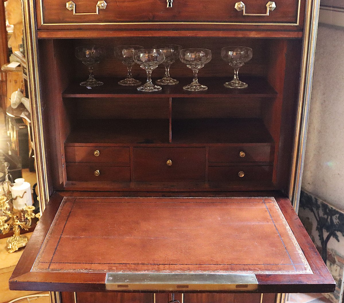 Louis XVI Period Drop-front Secretary Desk, 18th Century-photo-8