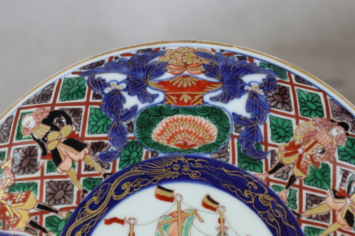 Japan, Imari - Pair Of Plates, Known As "black Ship" Meiji Period (1868 - 1912)-photo-5