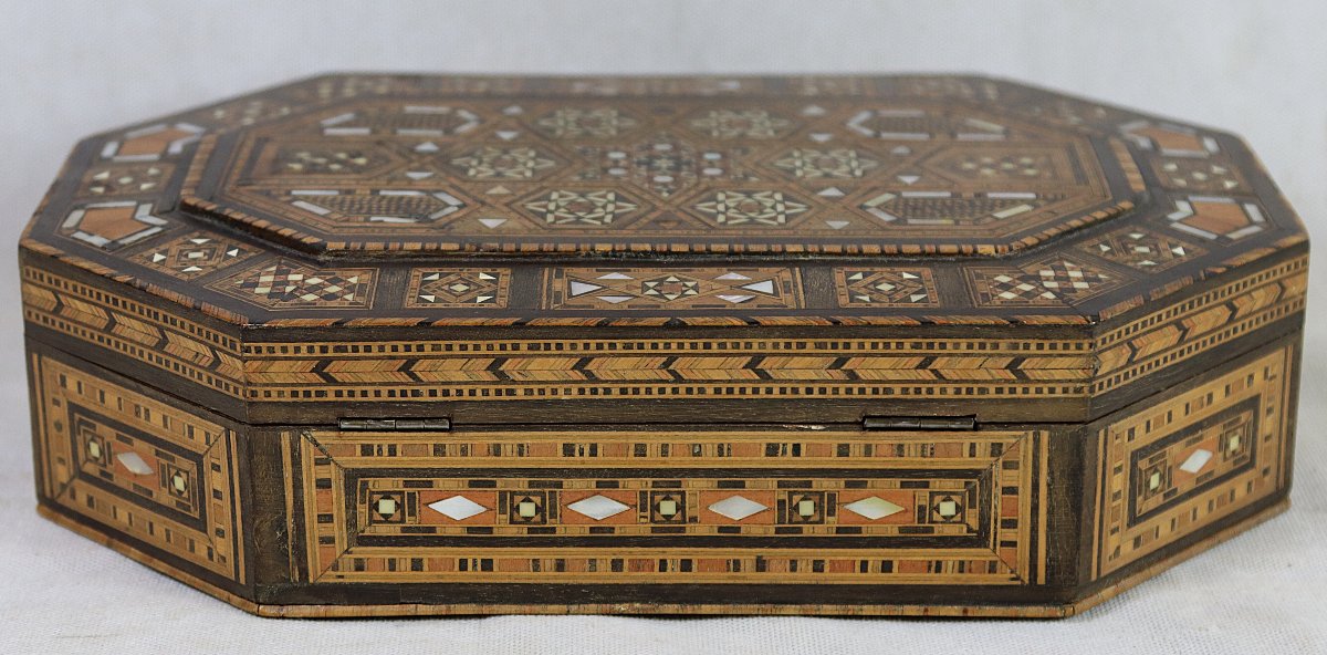Coffret en Marqueterie et incrustation, Turquie ou Syrie, début XXe-photo-6