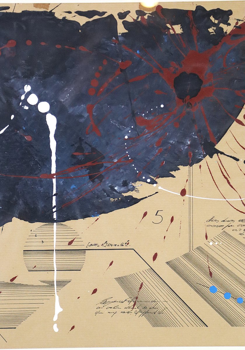 Jacques BLANCHER (1944 ), Tableau Huile sur papier " UNIVERSART N°368 ", XXe-photo-4