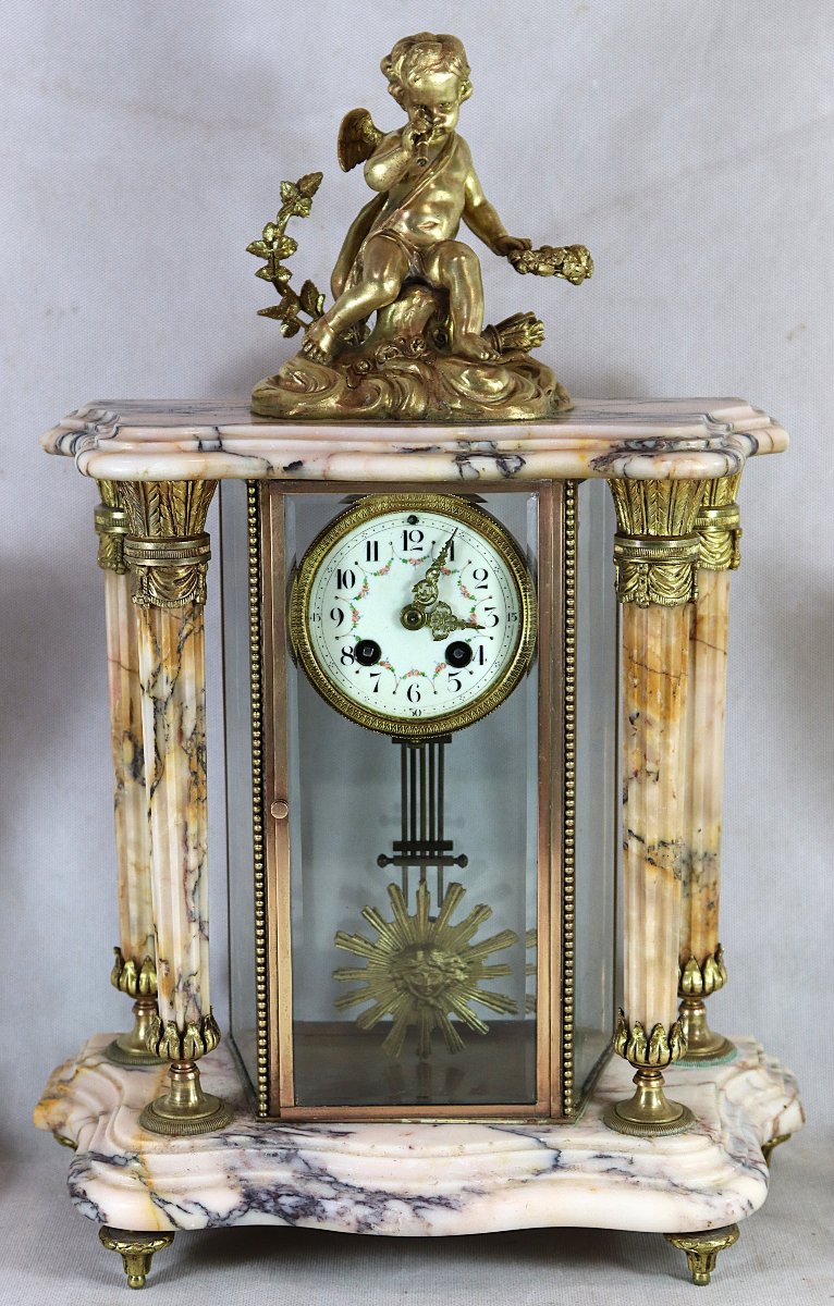 Emile Coeur Ainé Paris (XIXe), Pendule portique " cupidon", XIXe-photo-2