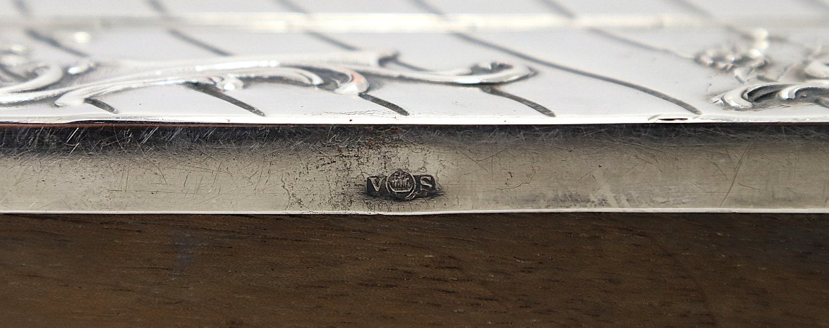 Victor Sanglier (1809-1894), Art Nouveau Silver-plated Metal Box, Late 19th Century-photo-3