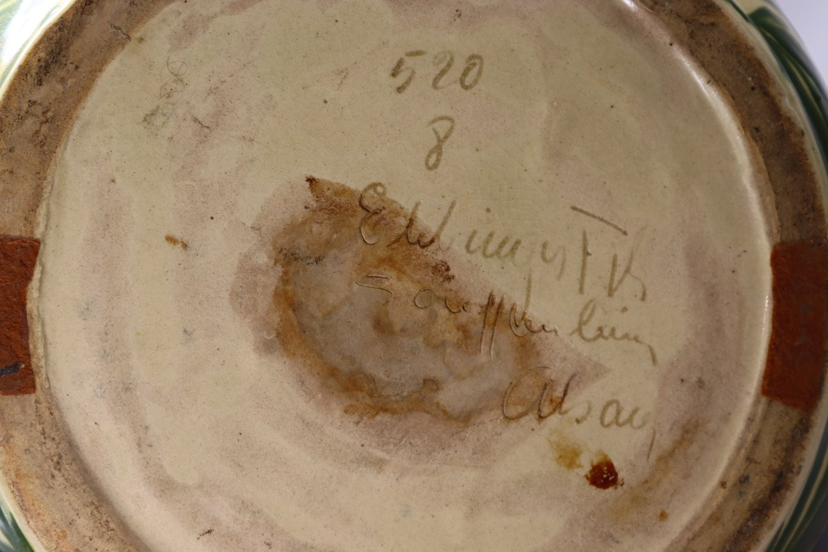 Léon ELCHINGER (1871-1942), Vase boule à 4 anses, vers 1920-photo-4