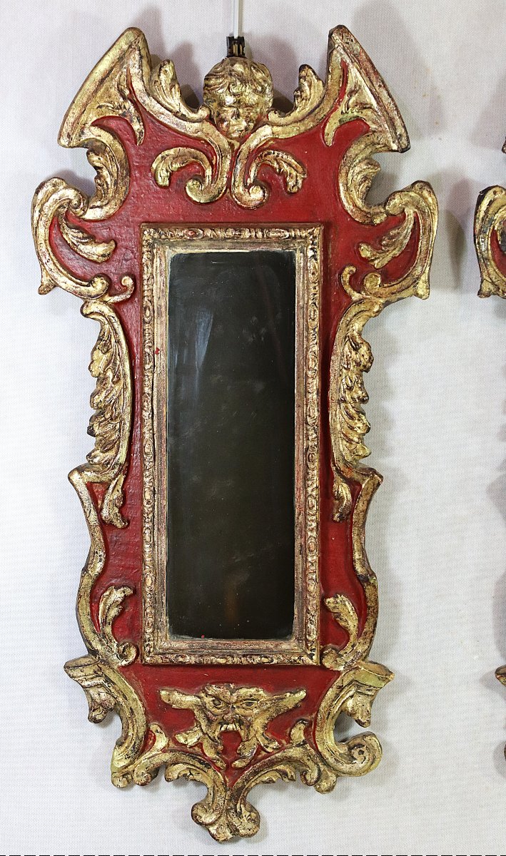 Pair Of Baroque Mirrors, Italy, Late 18th Century.-photo-2