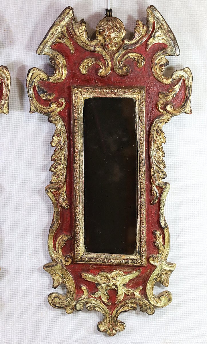 Pair Of Baroque Mirrors, Italy, Late 18th Century.-photo-3