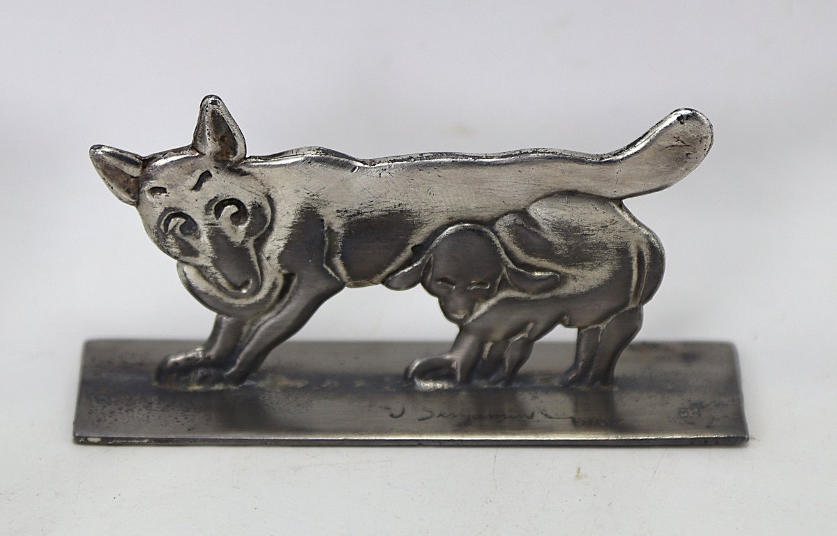 12 porte-couteaux «Fables de La Fontaine» signé Benjamin Rabier, 1930-photo-5